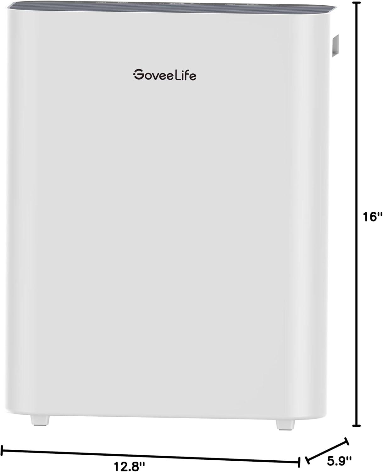 imageGovee Life Smart Air Purifiers for Home Large Room H13 True HEPA Air Purifiers for Pets with PM25 Sensor Washable PreFilter for Pet Hair Lint 24dB Large Air Purifier