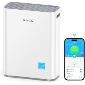 imageGovee Life Smart Air Purifiers for Home Large Room H13 True HEPA Air Purifiers for Pets with PM25 Sensor Washable PreFilter for Pet Hair Lint 24dB Large Air Purifier