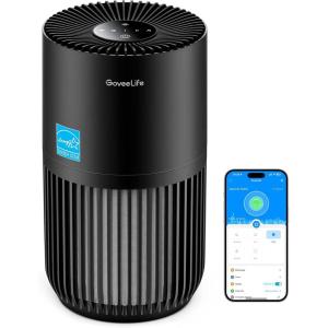imageGoveeLife Mini Air Purifier for Bedroom HEPA Smart Filter Air Purifier with App Alexa Control for Pet Hair Odors Pollen Smoke Portable Air Cleaner with 3 Speeds 2 Modes Timer Aroma for HomeBlack