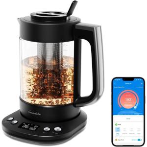 imageGoveeLife Smart Electric Kettle with Tea Infuser for Loose Leaf 17 L Electric Tea Kettle with Brewing Program Variable Temperature Control 2 H Keep Warm ampamp Auto Shut off BPA Free SliverBlack