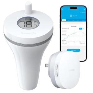 imageGoveeLife Smart Pool Thermometer Wireless with WiFi Gateway Digital Pool Thermometer Floating with IPX7 Waterproof Remote App Read Alert Swimming Temperature for Outdoor Bath Tub FishbowlHot Tub1 Gateway  1 Sensor