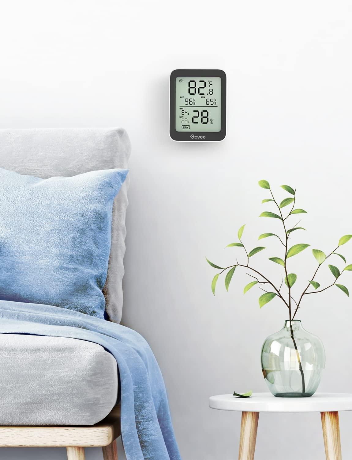 imageGovee Indoor Hygrometer Thermometer 3 Pack Bluetooth Humidity Temperature Gauge with Large LCD Display Notification Alert with Max Min Records 2 Years Data Storage Export for Room Greenhouse BlackBlack