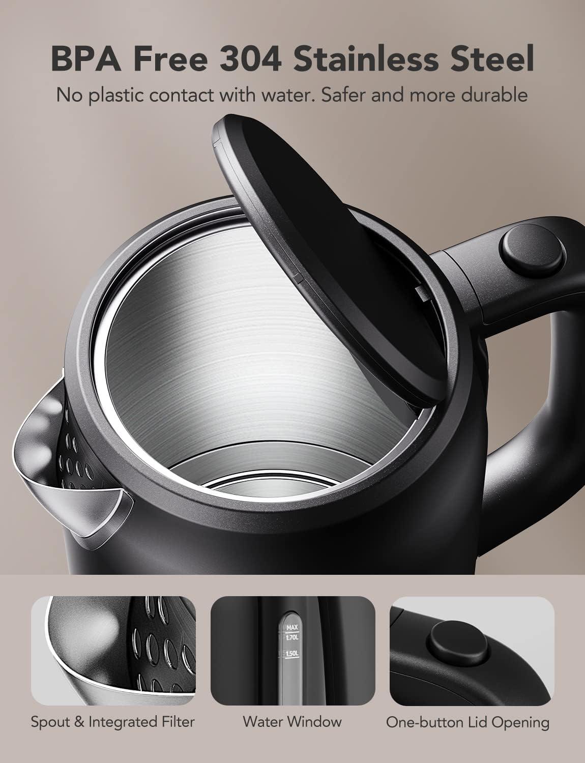 imageGoveeLife Smart Electric Kettle Temperature Control WiFi Electric Tea Kettle with Alexa Control 1500W Rapid Boil 2H Keep Warm 17L BPA Free Stainless Steel Water Boiler for Tea Coffee Oatmeal