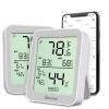 imageGovee Indoor Hygrometer Thermometer 3 Pack Bluetooth Humidity Temperature Gauge with Large LCD Display Notification Alert with Max Min Records 2 Years Data Storage Export for Room Greenhouse BlackGrey