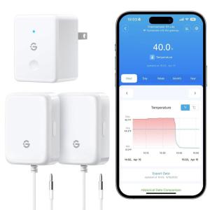 imageGoveeLife WiFi Refrigerator Thermometer with Alarm Wireless Digital Freezer Temperature Gauge with App Control 2 Years Free Data Export for Home Kitchen Fridge Pool Hot Tub 2 Pack