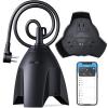 imageGovee Outdoor Smart Plug 3in1 Compact Outdoor WiFi Bluetooth Plug Conical Waterproof Design 15A Outlet with Timer Compatible with Alexa and Google Assistant No Hub Required 3ft Extension Cord
