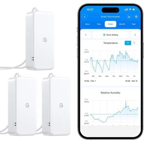 imageGoveeLife 262ft Bluetooth Hygrometer Thermometer 3 Pack H5110 Mini Humidity Temperature Sensor with Remote App Notifications 2Year Free Data Storage Export for Bedroom Wine Cellar Basements3