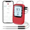 imageGovee Bluetooth Meat Thermometer Wireless Meat Thermometer for Smoker Oven Digital Grill Thermometer with 6 Probes Timer Mode Smart LCD Backlight BBQ Thermometer for Cooking Turkey Fish BeefRed