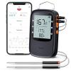 imageGovee Bluetooth Meat Thermometer Wireless Meat Thermometer for Smoker Oven Digital Grill Thermometer with 6 Probes Timer Mode Smart LCD Backlight BBQ Thermometer for Cooking Turkey Fish BeefBlack