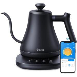 image:imageGovee Smart Electric Kettle WiFi Variable Temperature Gooseneck Pour Over Kettle and Tea Kettle Alexa Control 1200W Quick Heating 100 Stainless Steel 08L Matte Black
