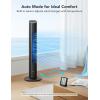 image:imageGoveeLife Black Tower Fan for Bedroom 36 Smart Floor Fan with AppVoice Control Temperature Sensor 5 Modes 8 Speeds25fts 29dB Quiet Oscillating Fan for Office 24H Timer Auto CoolingBlack