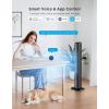 image:imageGoveeLife Black Tower Fan for Bedroom 36 Smart Floor Fan with AppVoice Control Temperature Sensor 5 Modes 8 Speeds25fts 29dB Quiet Oscillating Fan for Office 24H Timer Auto CoolingBlack