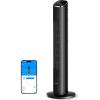 image:imageGoveeLife Black Tower Fan for Bedroom 36 Smart Floor Fan with AppVoice Control Temperature Sensor 5 Modes 8 Speeds25fts 29dB Quiet Oscillating Fan for Office 24H Timer Auto CoolingBlack