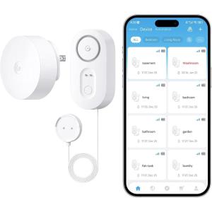 image:imageGoveeLife Upgraded Smart Water Leak Detector 1s with 492 ft Sensor Cable WiFi Water Sensor with SMSEmailAPP Push and Sound Alarm 5Year Battery Life Suit for Home Basement Kitchen 3 PackGateway1 Sensor