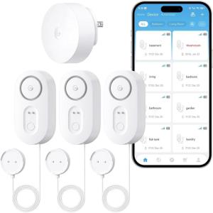 image:imageGoveeLife Upgraded Smart Water Leak Detector 1s with 492 ft Sensor Cable WiFi Water Sensor with SMSEmailAPP Push and Sound Alarm 5Year Battery Life Suit for Home Basement Kitchen 3 PackGateway3 Sensor