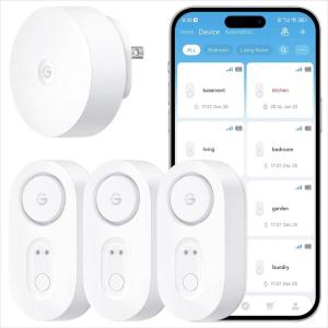image:imageGoveeLife Upgraded Smart Water Leak Detector 1s with 1804 ft UltraLong Range WiFi Water Sensor with SMSEmailAPP Push and Sound Alarm 5Year Battery Life Suit for Home Basement Kitchen 6 PackGateway3 Sensor