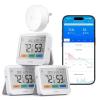 image:imageGoveeLife WiFi Thermometer Hygrometer 5in1 Temperature and Humidity Monitor with Weather Station Remote Sensor Large LCD Display Indoor Thermometer for Home Baby Room Greenhouse 3Pack1 Gateway3 Pack