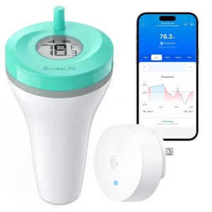image:imageGoveeLife Smart Wireless Pool Thermometer P2 with WiFi Gateway Easy Read Folating Water Thermometer Digital IP68 Waterproof Ultra 1082ft App Alert for Swimming Pool Cold Plunge SPA CyanCyan
