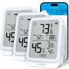image:imageGoveeLife Hygrometer Thermometer H5104 3Pack Bluetooth Room Temperature Monitor with APP Alert and 2 Years Date Storage Export Remote LCD Digital Hygrometer Indoor Humidity Meter Greenhouse  Indoor temperature monitor with APP alert amp 2yr data storage export humidity meter for greenhousewine cellarbedroomWhite