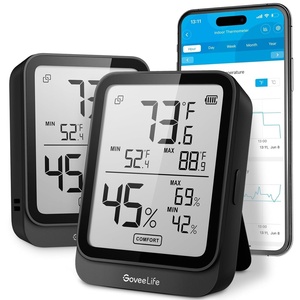 image:imageGoveeLife Hygrometer Thermometer H5104 3Pack Bluetooth Room Temperature Monitor with APP Alert and 2 Years Date Storage Export Remote LCD Digital Hygrometer Indoor Humidity Meter Greenhouse  Indoor temperature monitor with APP alert amp 2yr data storage export humidity meter for greenhousewine cellarbedroomBlack